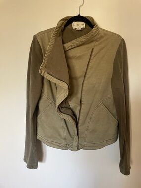 Marrakech Olive Cropped Moto Jacket Size L